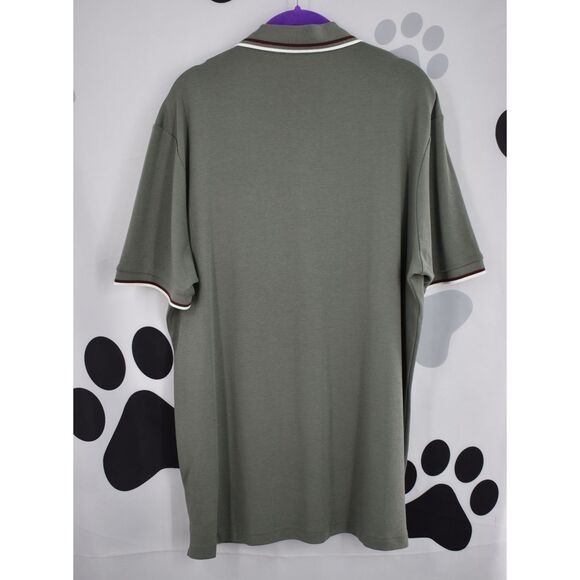 Boss NWT Parlay Tipped Pocket Polo Shirt Short Sleeve Collar Slim Fit Green XL - Picture 2 of 6